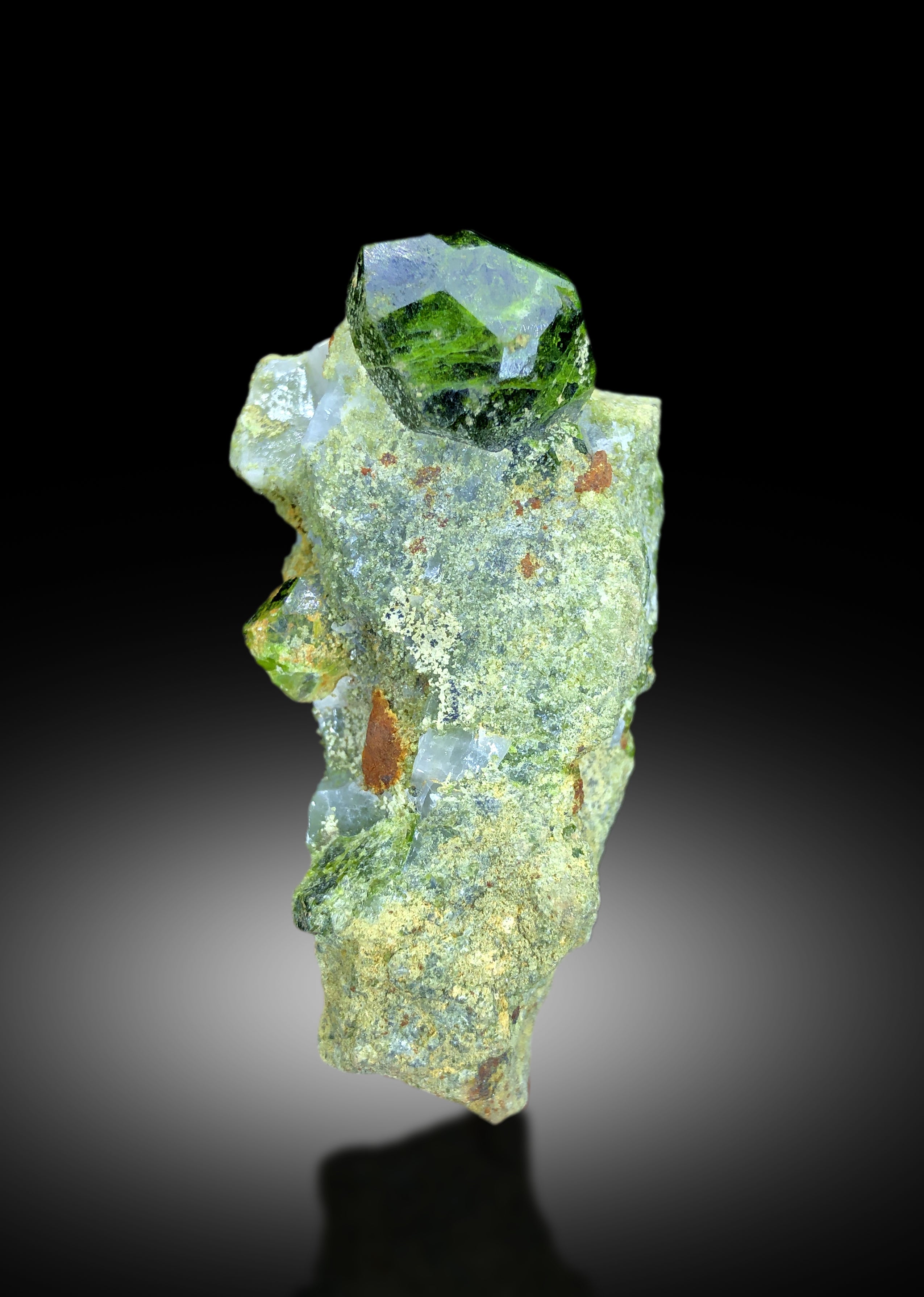 Lush Green Demantoid Garnet on Matrix, Raw Mineral, Garnet Crystals, Garnet Stone, Demantoid Garnet Specimen - 64 gram
