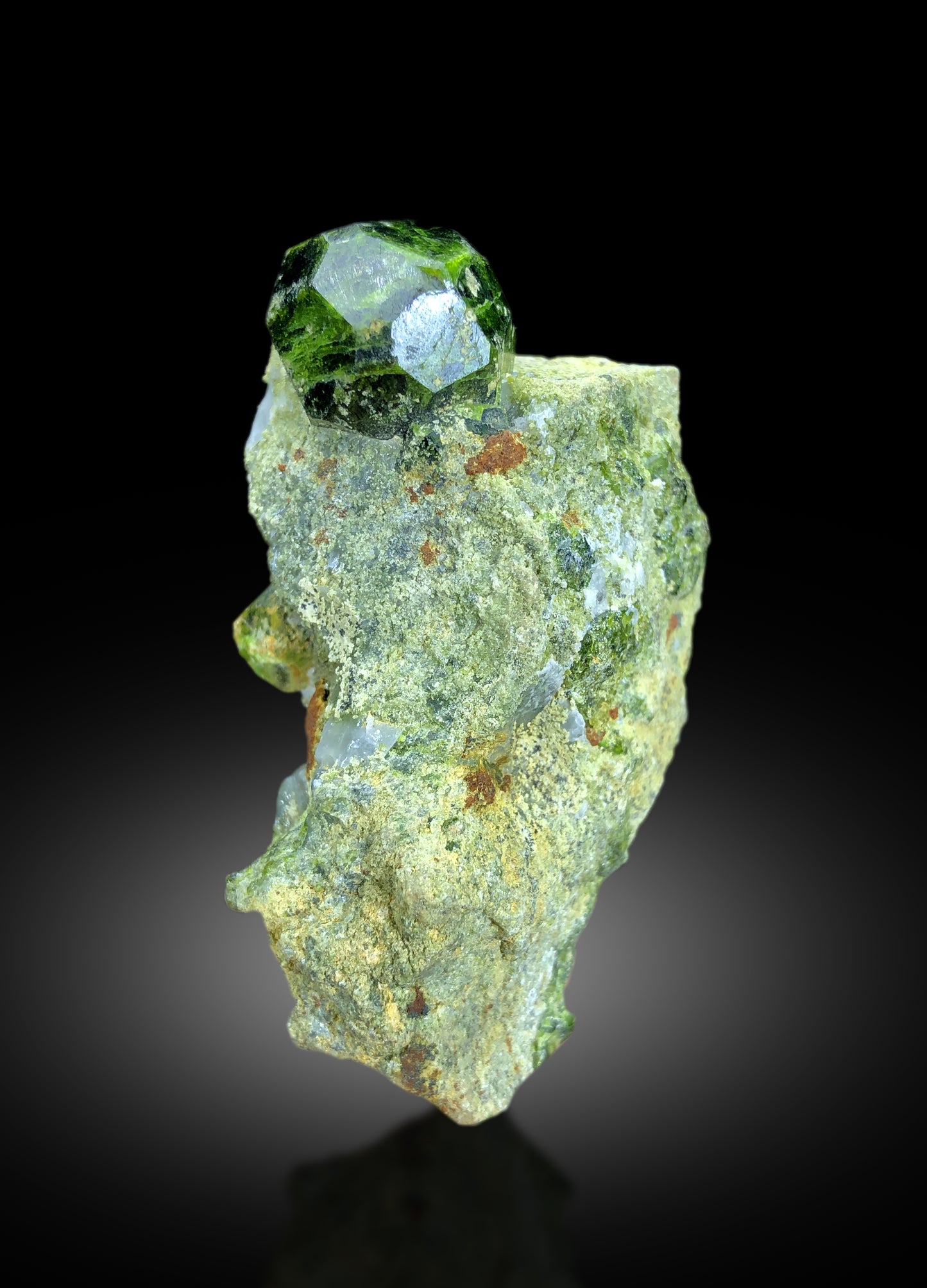 Lush Green Demantoid Garnet on Matrix, Raw Mineral, Garnet Crystals, Garnet Stone, Demantoid Garnet Specimen - 64 gram