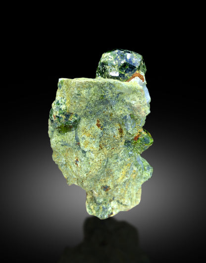 Lush Green Demantoid Garnet on Matrix, Raw Mineral, Garnet Crystals, Garnet Stone, Demantoid Garnet Specimen - 64 gram