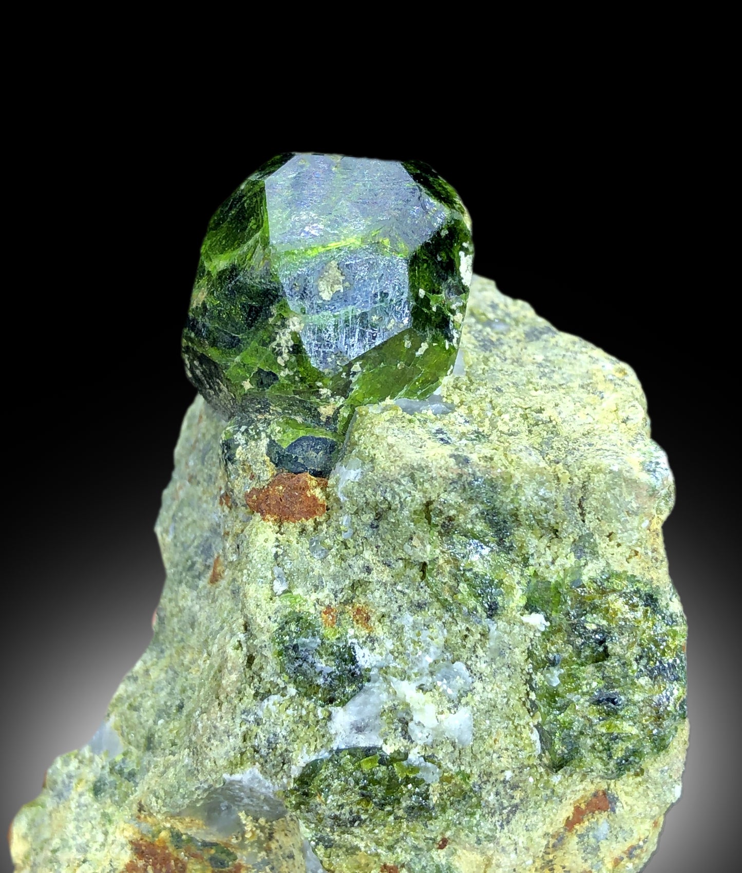 Lush Green Demantoid Garnet on Matrix, Raw Mineral, Garnet Crystals, Garnet Stone, Demantoid Garnet Specimen - 64 gram