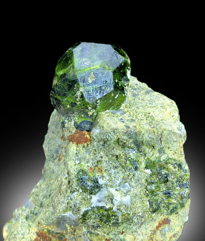 Lush Green Demantoid Garnet on Matrix, Raw Mineral, Garnet Crystals, Garnet Stone, Demantoid Garnet Specimen - 64 gram