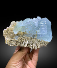 Exceptional Sky Blue Aquamarine on Muscovite from Pakistan - 617 gram