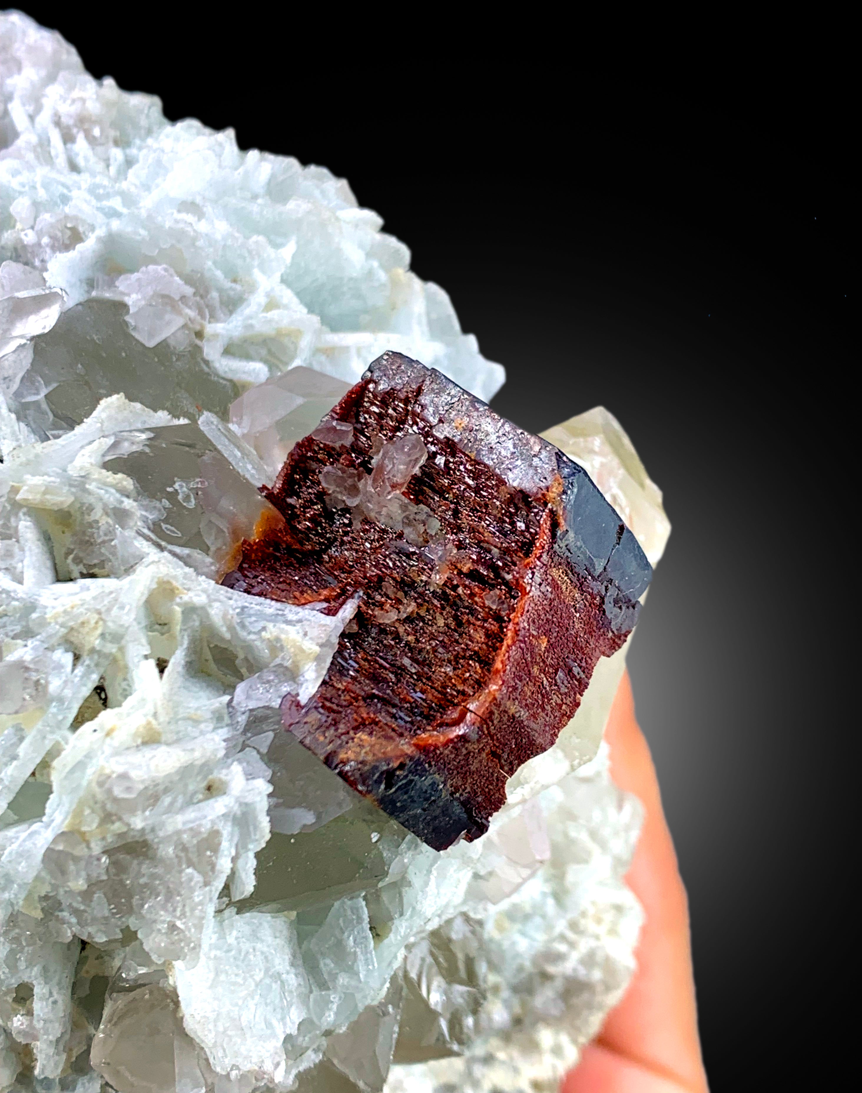 Red Tantalite with Morganite Crystals, Indicolite Tourmaline, Quartz and Albite, Rare Crystals, Rare Mineral, Rare Stone, 1293 g