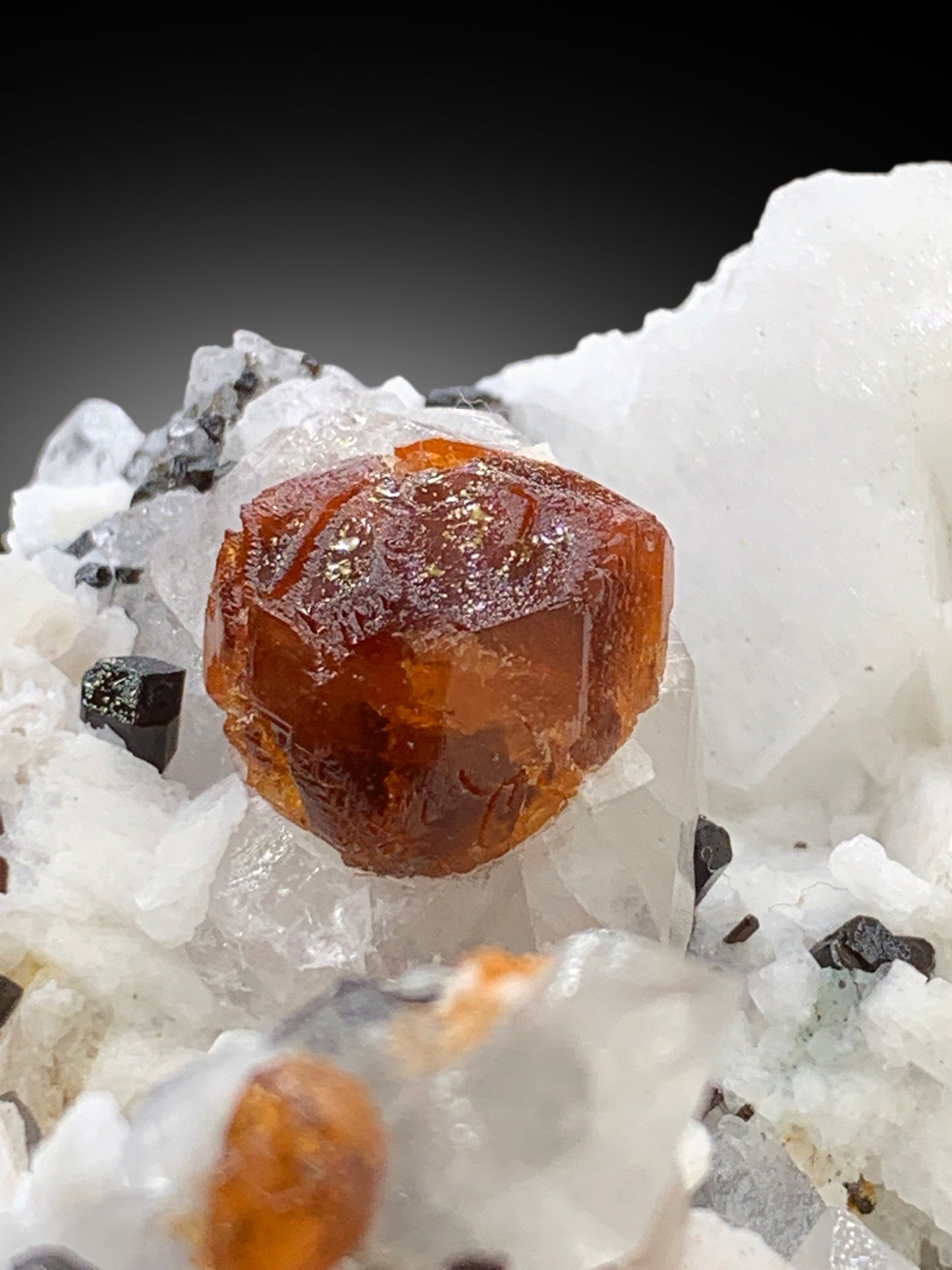 Orange Color Spessartite Garnet Crystals with Quartz, Schorl and Feldspar, Garnet Specimen, Garnet from Skardu Pakistan - 527 gram