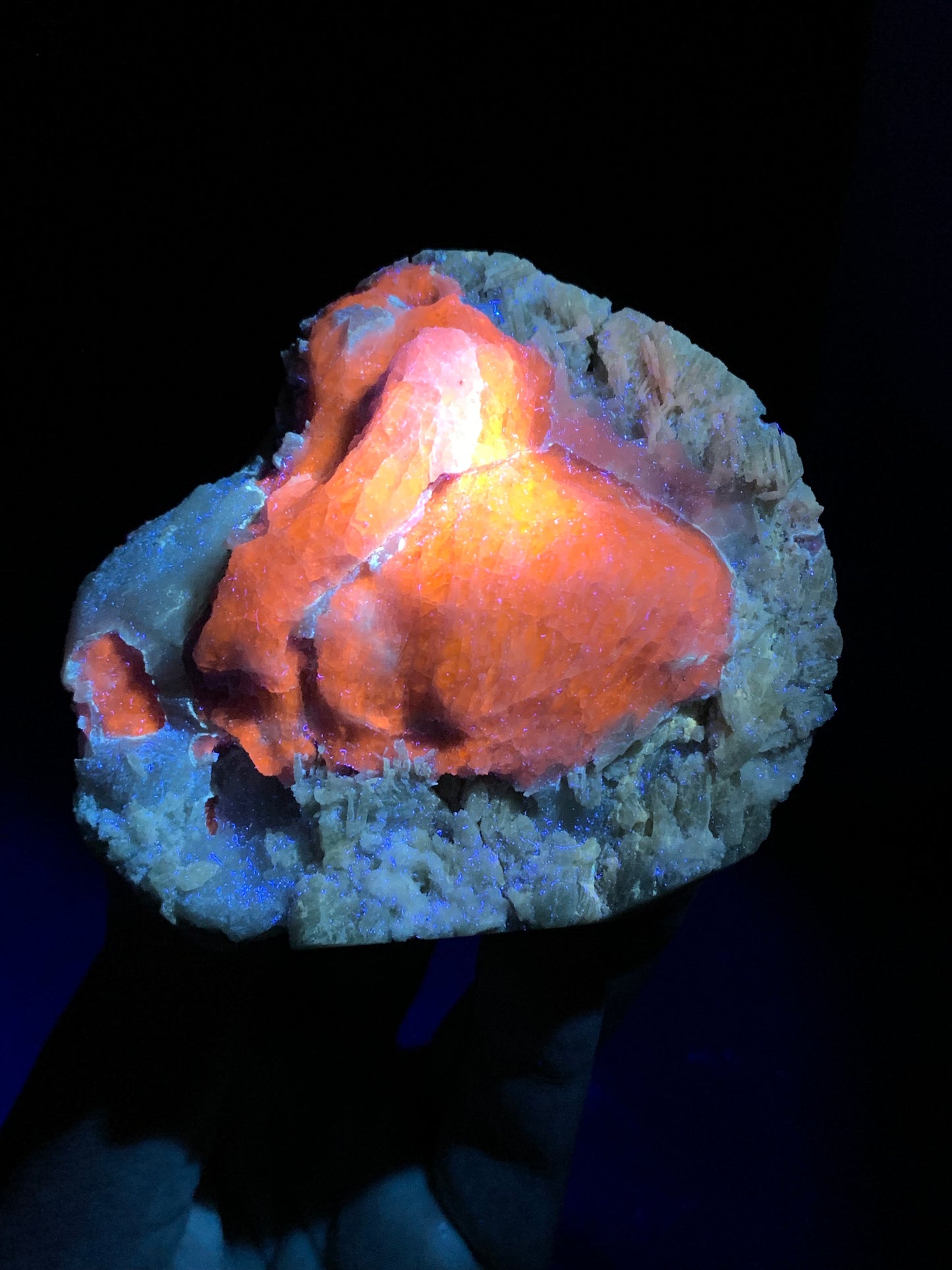 Fluorescent Rare Blue Hackmanite on Matrix from Afghanistan - 369 gram