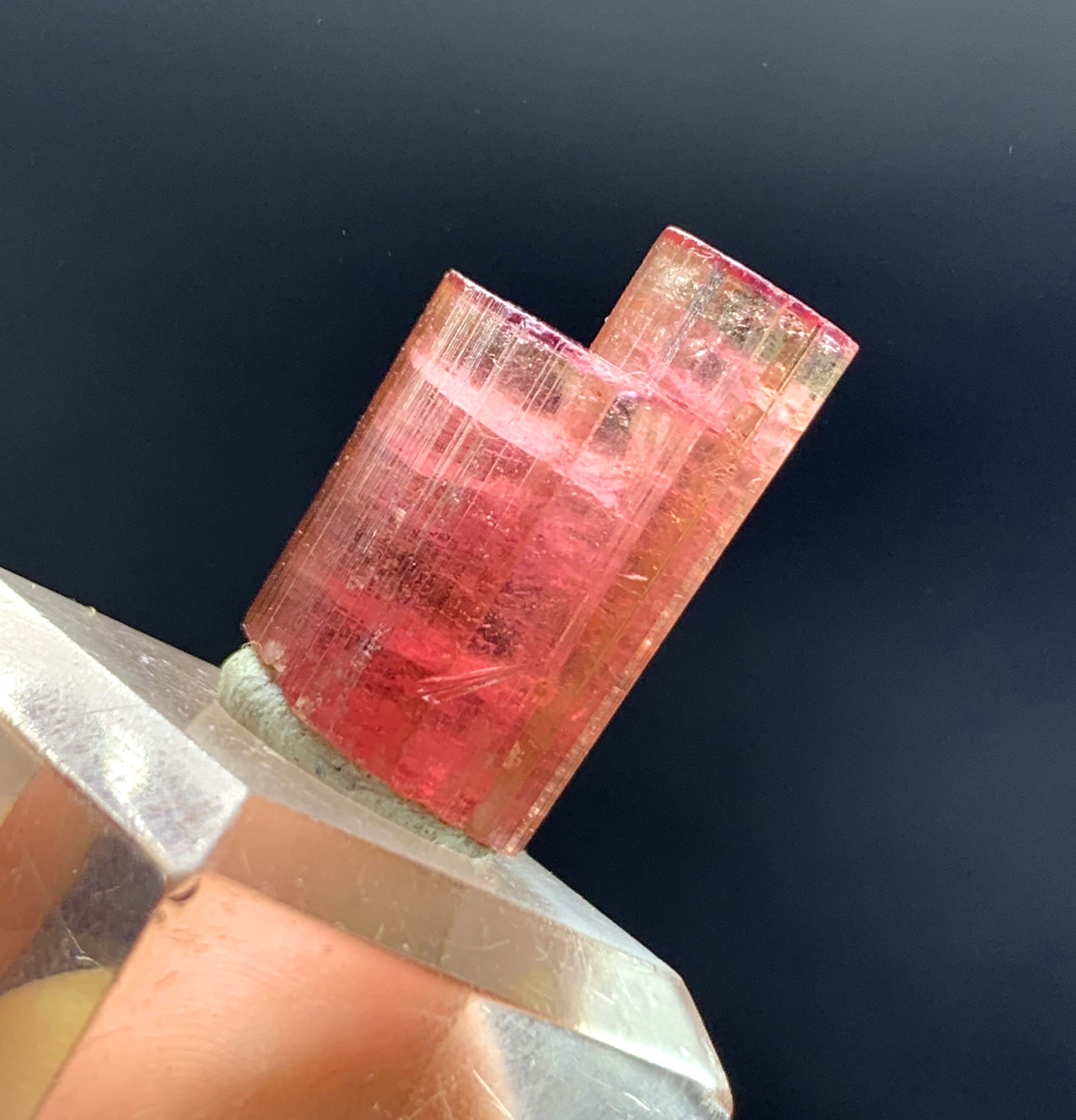 Natural Bicolor Tourmaline Crystal from Paprok Afghanistan - 26.40 carats