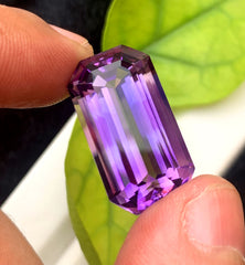 Emerald Cut Purple Amethyst Gemstone, Loose Gemstone - 24.20 CT