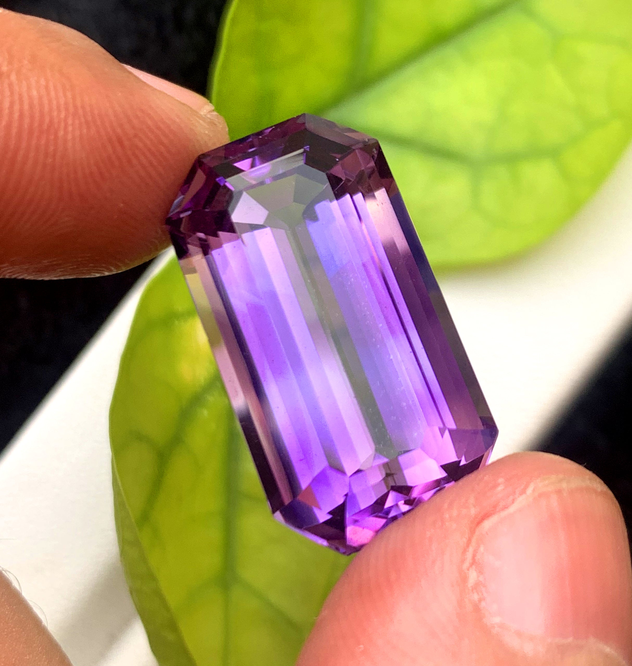 Emerald Cut Purple Amethyst Gemstone, Loose Gemstone - 24.20 CT