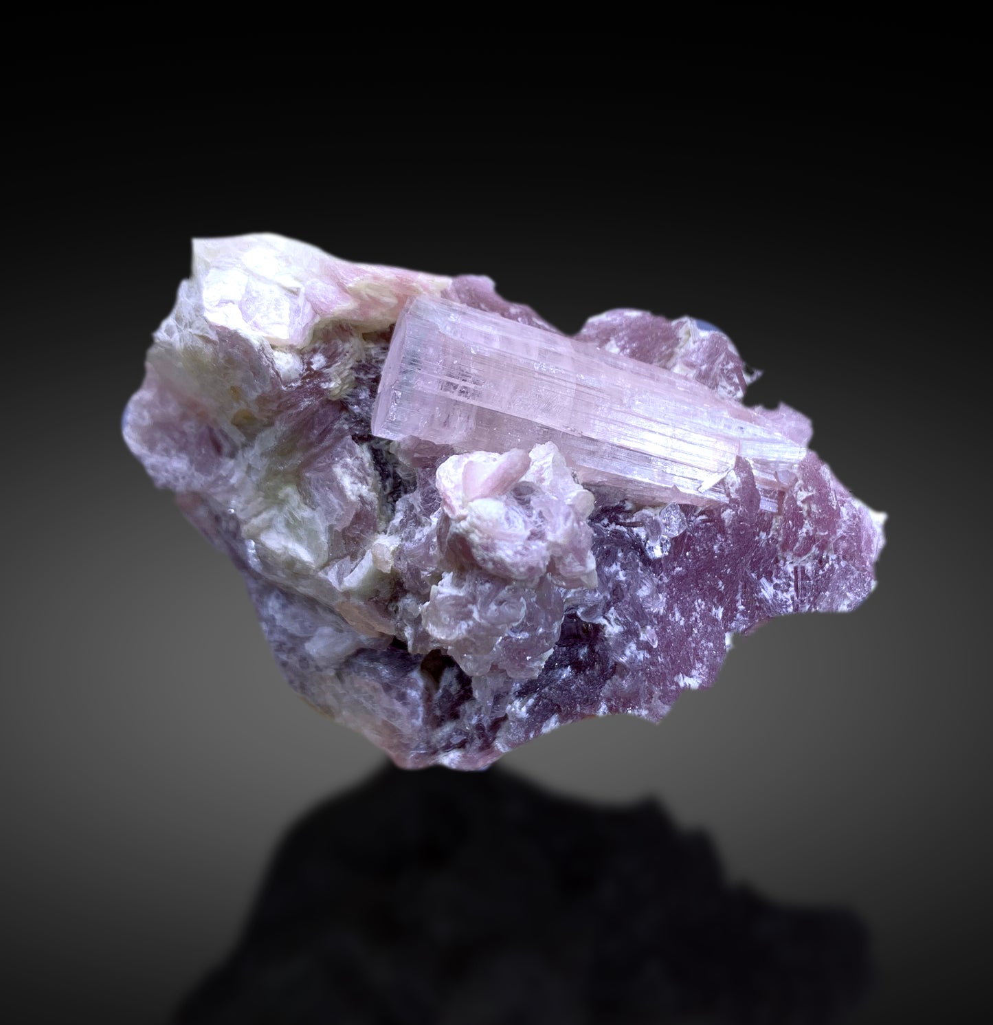 Natural Pink Tourmaline on Lepidolite from Afghanistan - 117 gram