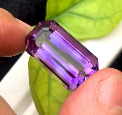 Emerald Cut Purple Amethyst Gemstone, Loose Gemstone - 24.20 CT