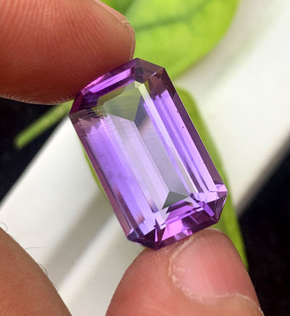 Emerald Cut Purple Amethyst Gemstone, Loose Gemstone, Amethyst Faceted Cut Stone for Jewelry Making - 13.00 CT