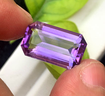 Emerald Cut Purple Amethyst Gemstone, Loose Gemstone, Amethyst Faceted Cut Stone for Jewelry Making - 13.00 CT