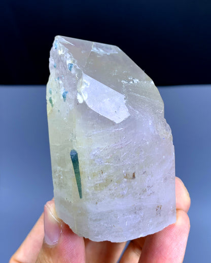 Natural Kunzite with Green Tourmaline from Afghanistan - 210 gram