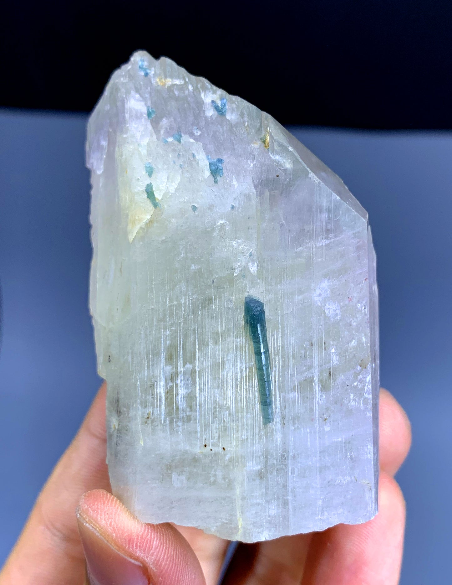 Natural Kunzite with Green Tourmaline from Afghanistan - 210 gram