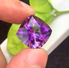 Fancy Asscher Cut Purple Color Amethyst Gemstone, Loose Gemstone, Amethyst Faceted Cut Stone for Jewelry Making - 16.00 CT