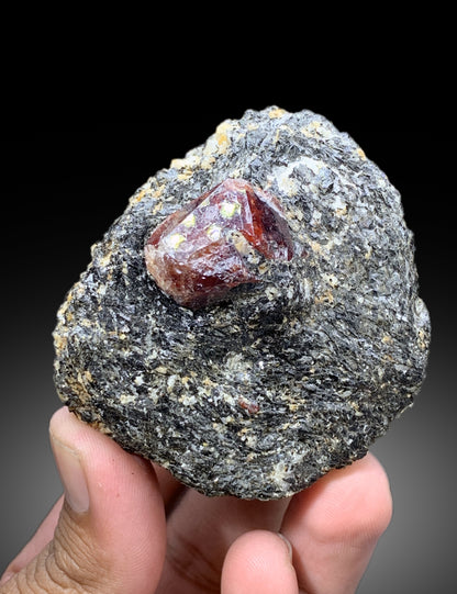 Natural Red Color Zircon Crystal on Matrix from Skardu Pakistan - 249 gram