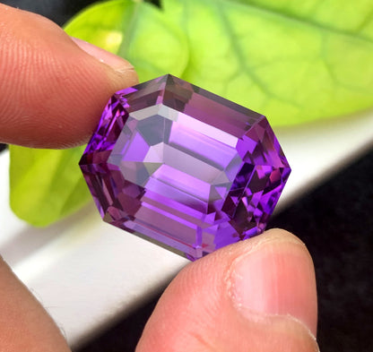 Octagon Cut Purple Color Amethyst Gemstone, Loose Gemstone, Amethyst Faceted Cut Stone for Jewelry Making, Gemstone Jewelry - 35.60 CT