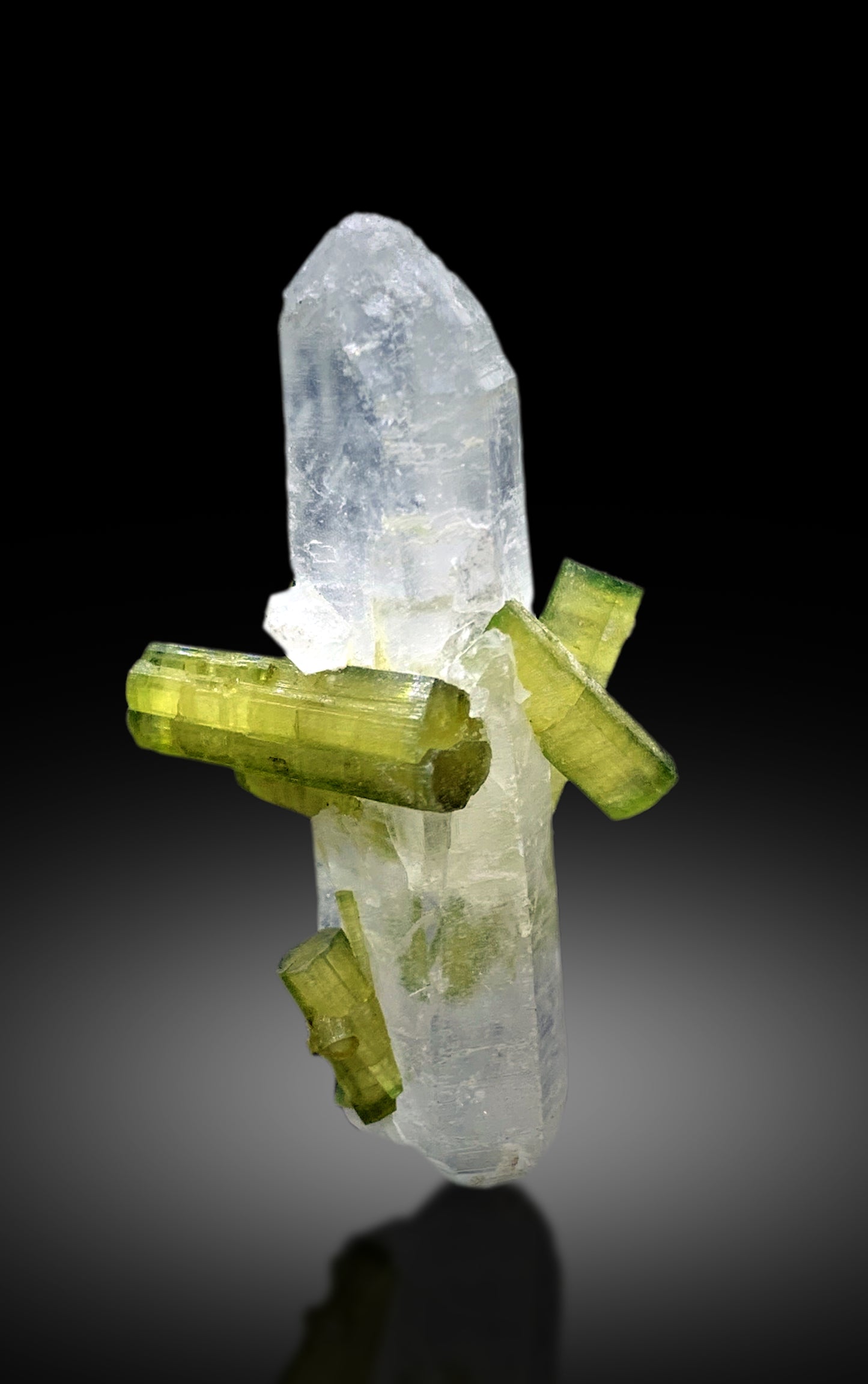 Lush Green Color Tourmaline Crystals on Quartz from Chapu Mine Skardu Pakistan - 12 gram