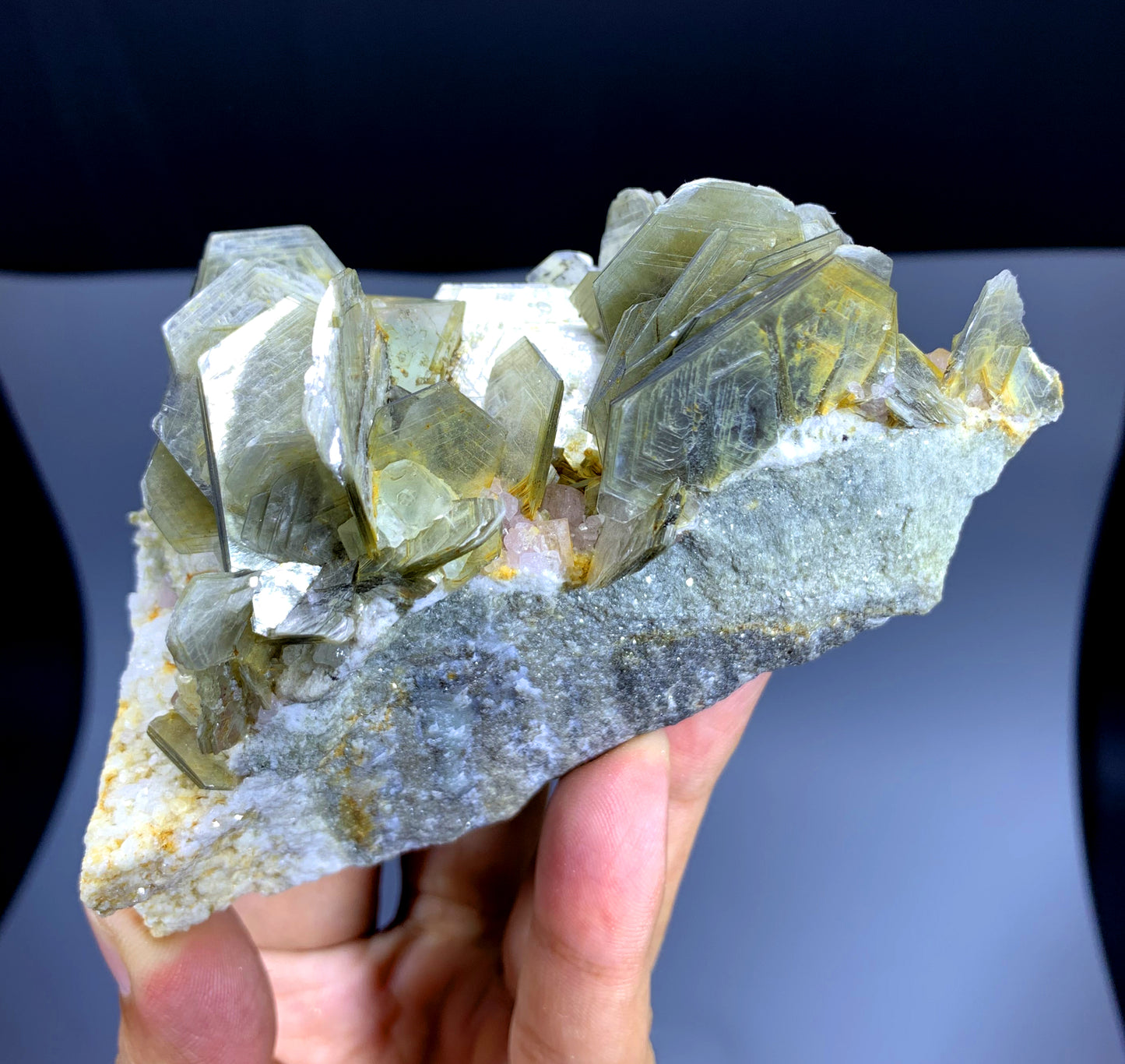 Fluorite with Apatite on Muscovite from Pakistan - 325 gram
