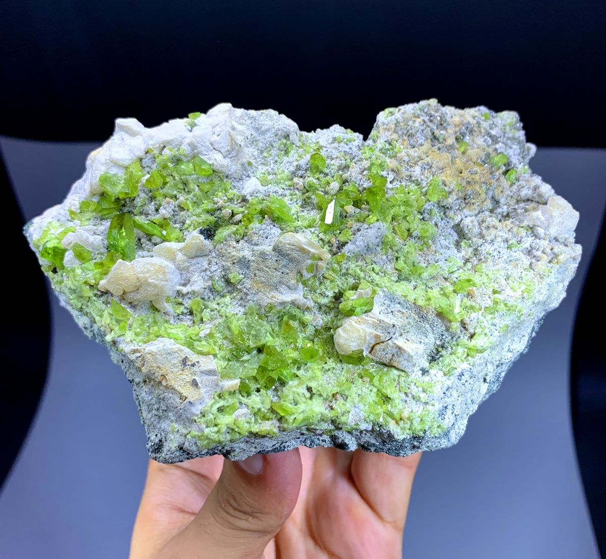 Green Titanite Sphene Cluster on Matrix from Skardu Pakistan - 636 gram