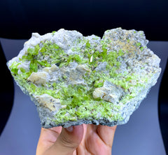 Green Titanite Sphene Cluster on Matrix from Skardu Pakistan - 636 gram