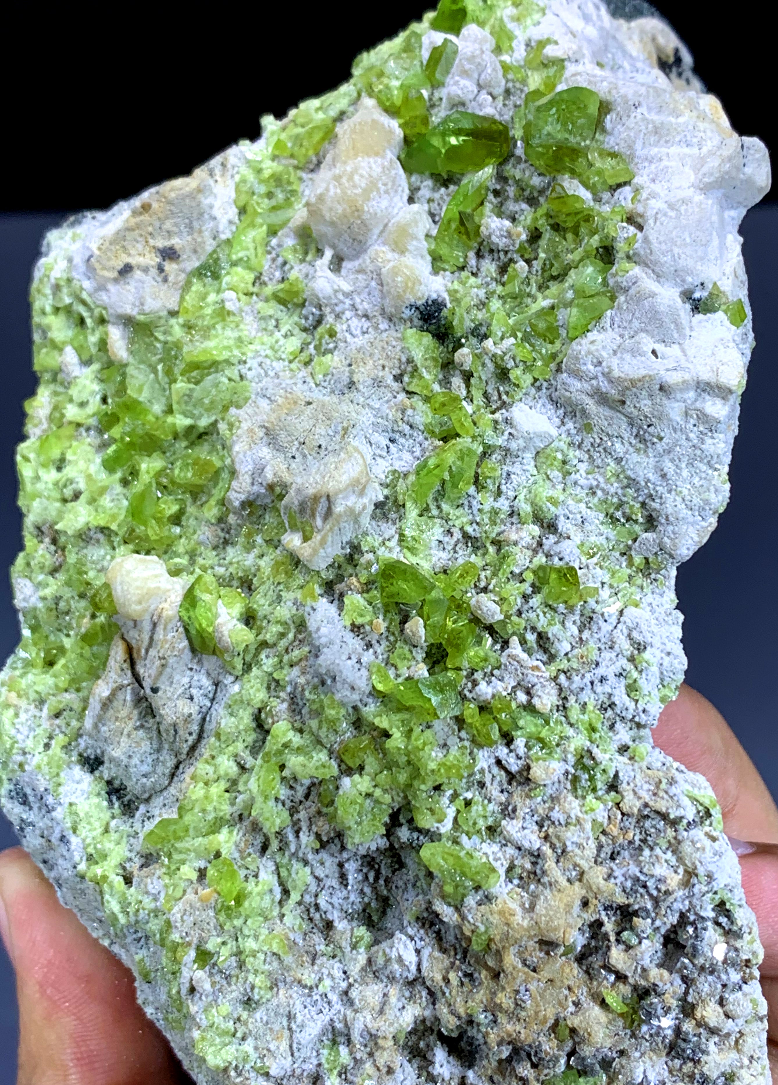 Green Titanite Sphene Cluster on Matrix from Skardu Pakistan - 636 gram