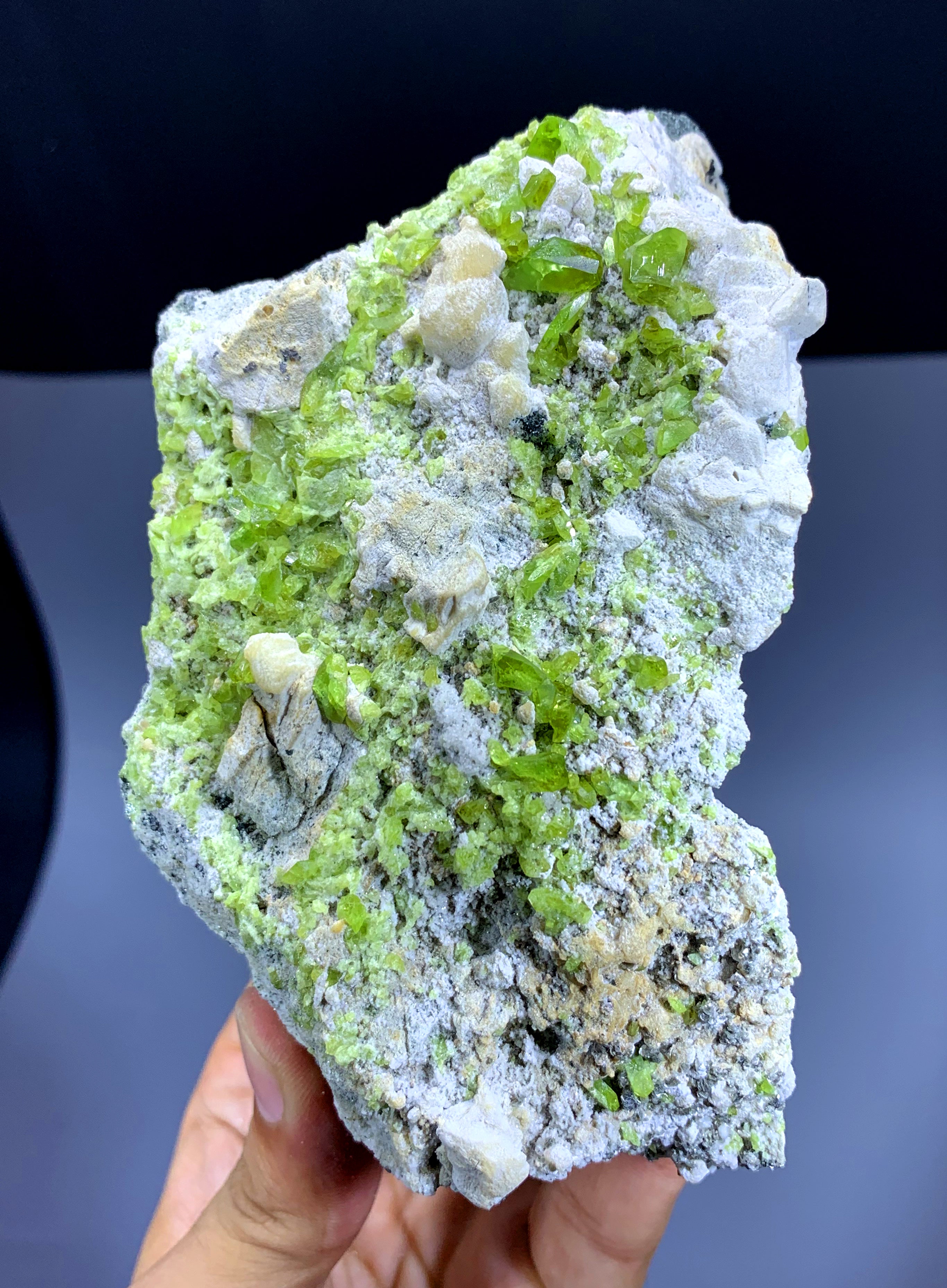 Green Titanite Sphene Cluster on Matrix from Skardu Pakistan - 636 gram