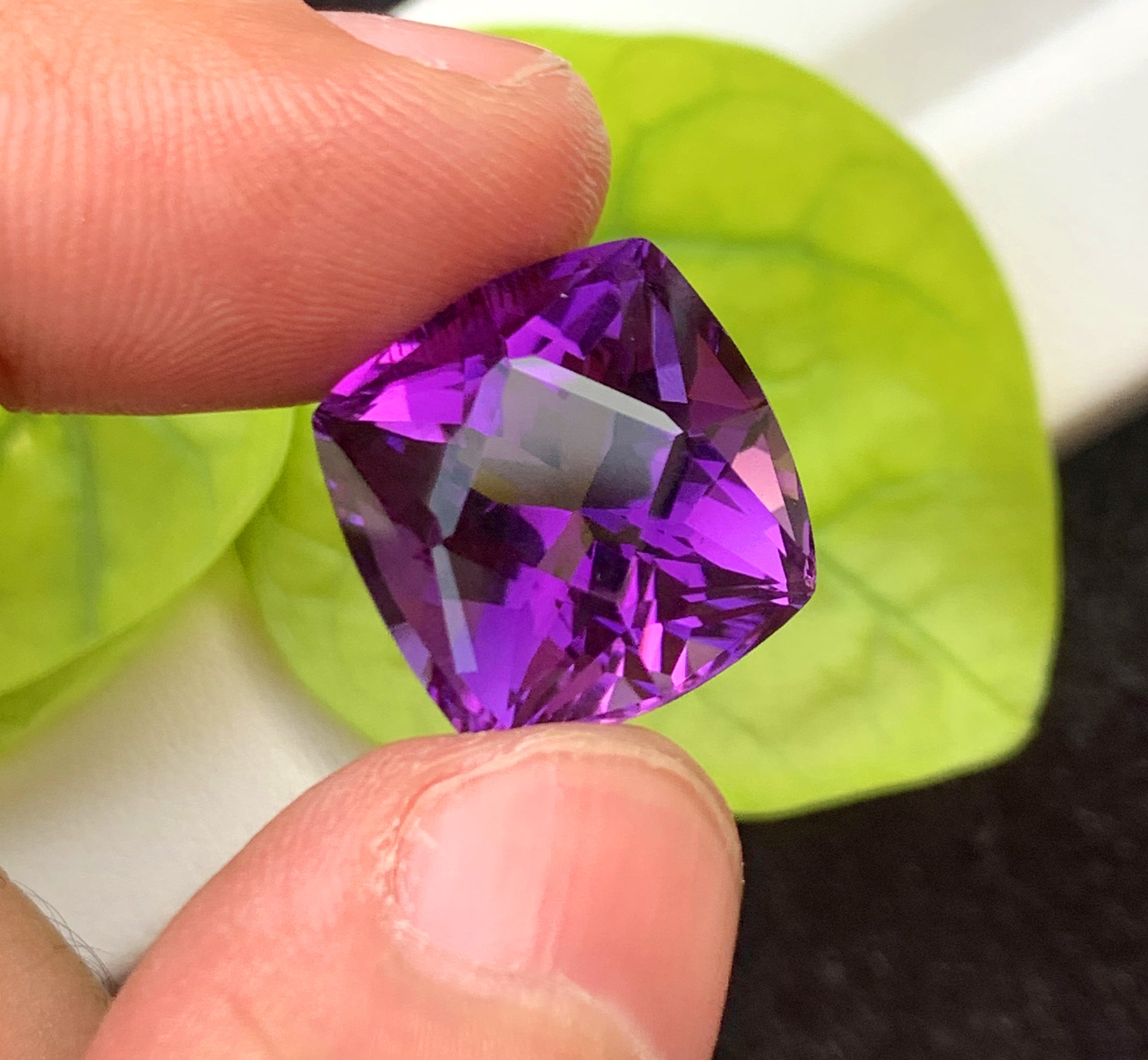 Fancy Cut Purple Color Amethyst Gemstone, Loose Gemstone - 14.95 CT