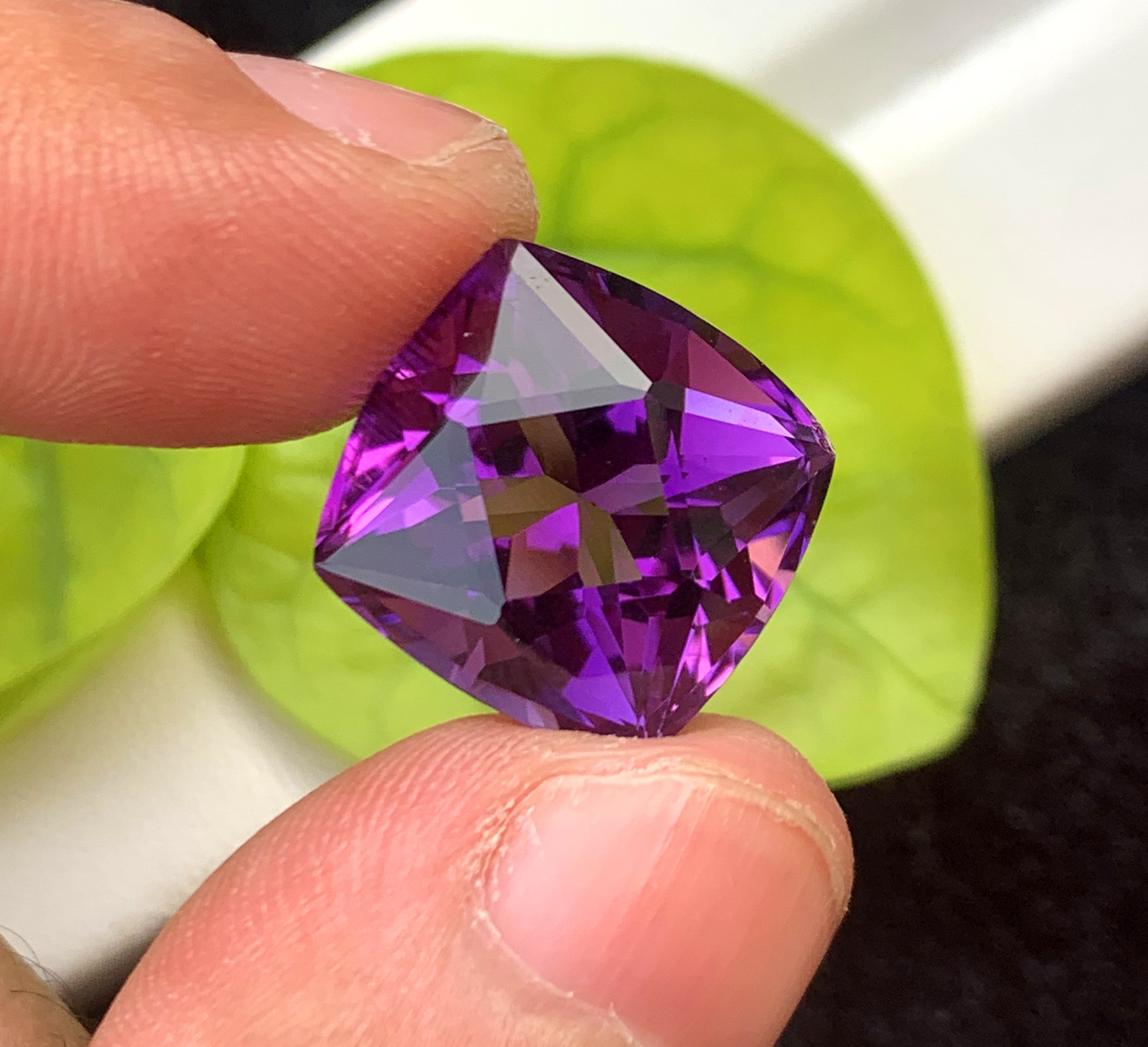 Fancy Cut Purple Color Amethyst Gemstone, Loose Gemstone - 14.95 CT