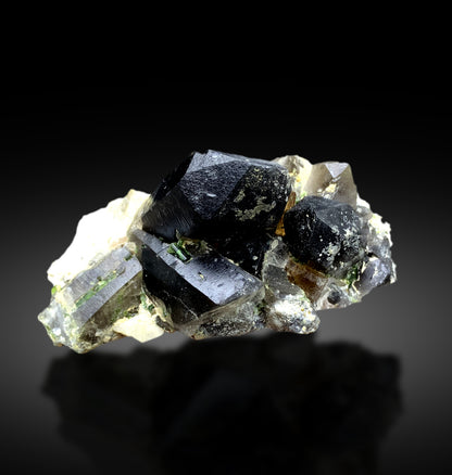 Natural Topaz with Quartz and Green Tourmalines on Matrix from Pakistan - 474 gram