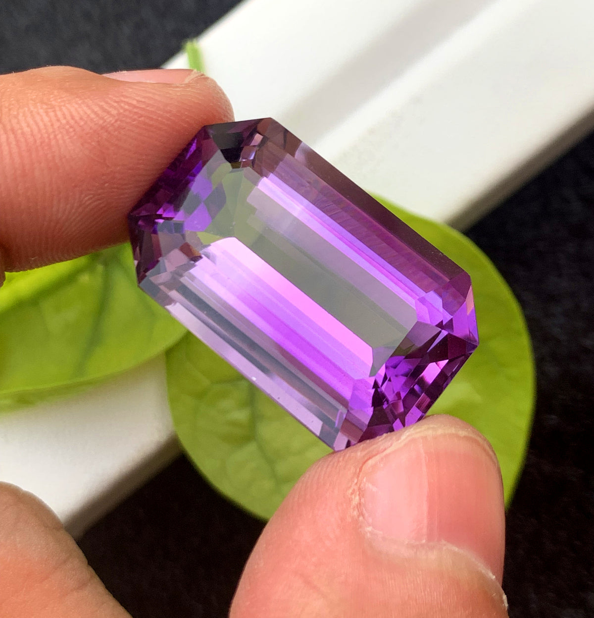 Emerald Cut Purple Amethyst Gemstone, Loose Gemstone - 38.45 CT