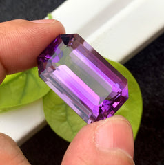 Emerald Cut Purple Amethyst Gemstone, Loose Gemstone - 38.45 CT