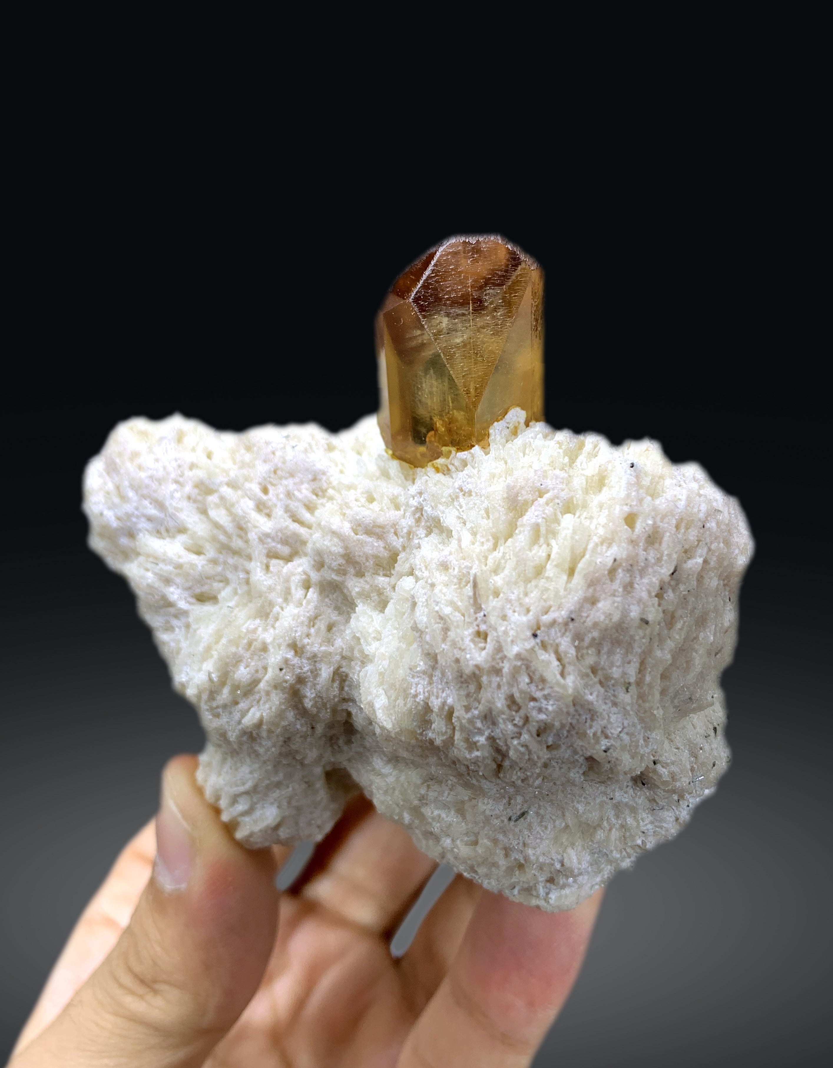 Topaz Crystal on albite from Pakistan - 248 gram