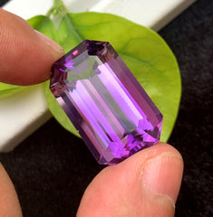 Emerald Cut Purple Amethyst Gemstone, Loose Gemstone - 38.45 CT