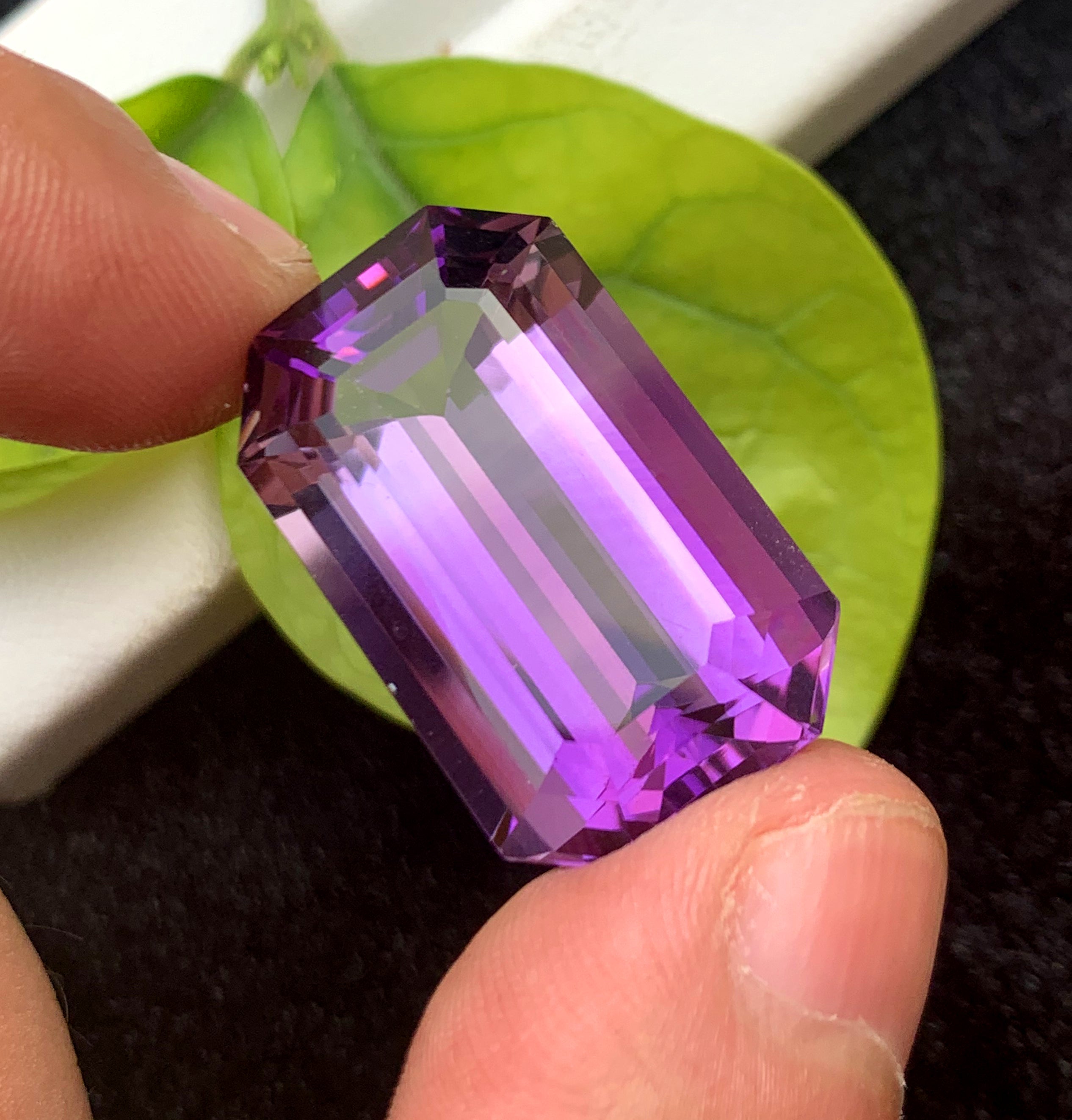 Emerald Cut Purple Amethyst Gemstone, Loose Gemstone - 38.45 CT