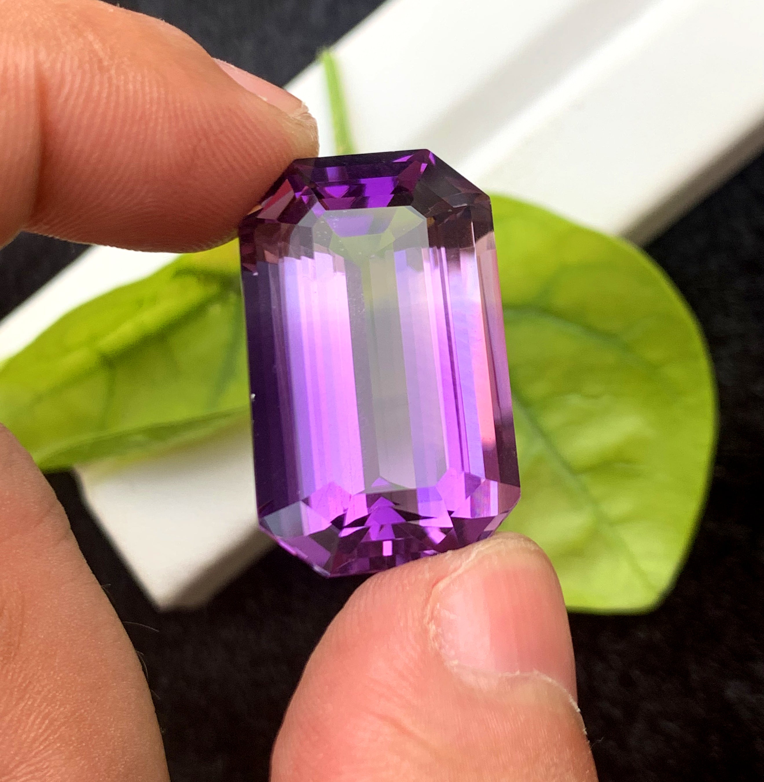 Emerald Cut Purple Amethyst Gemstone, Loose Gemstone - 38.45 CT