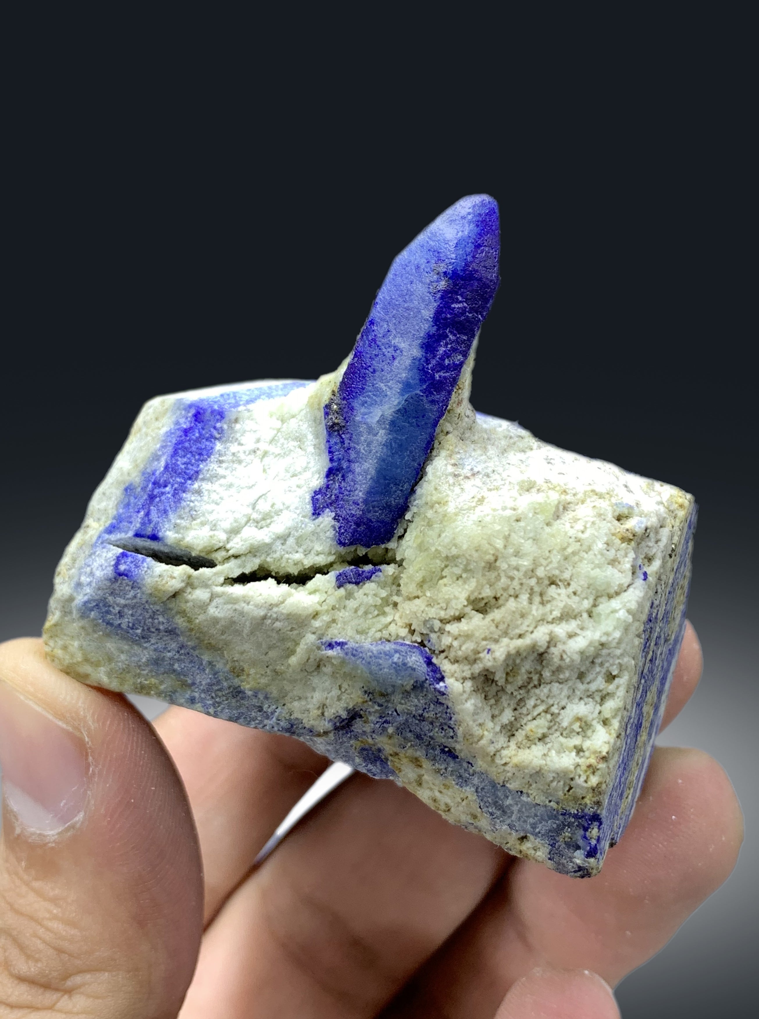Rare Blue Afghanite on Matrix from Afghanistan - 118 gram
