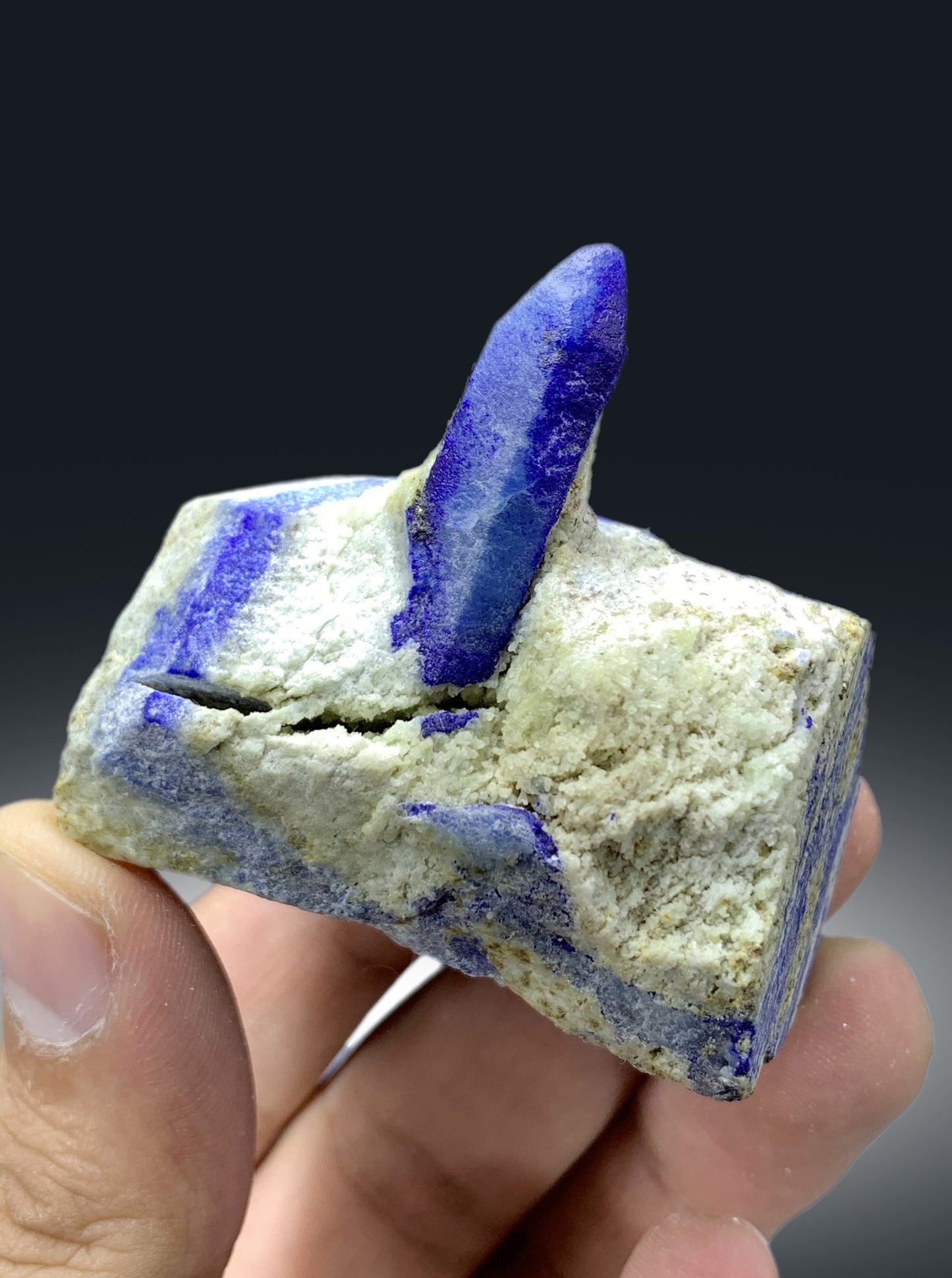 Rare Blue Afghanite on Matrix from Afghanistan - 118 gram
