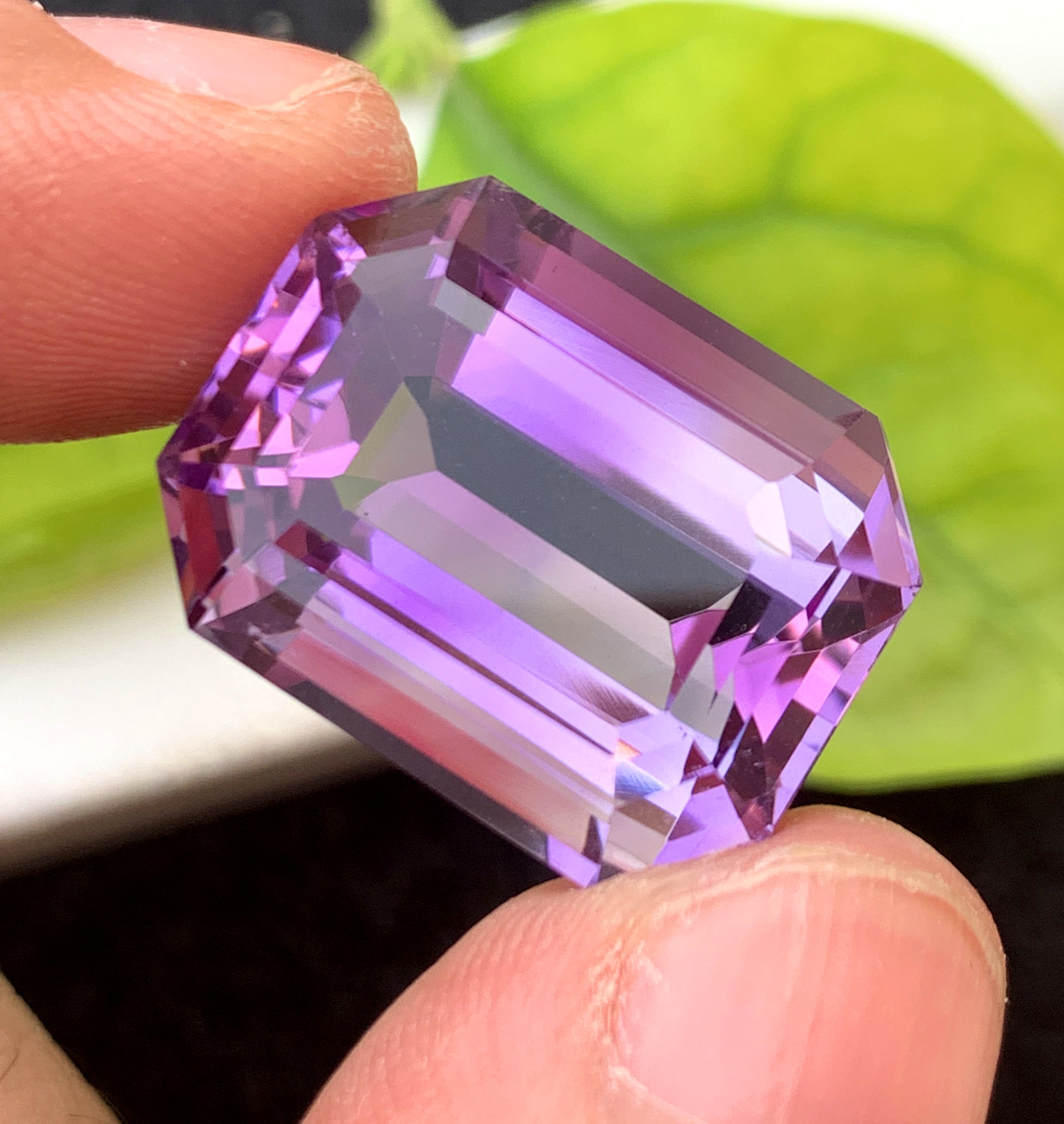 Octagon Cut Purple Amethyst Gemstone, Loose Gemstone - 30.90 CT