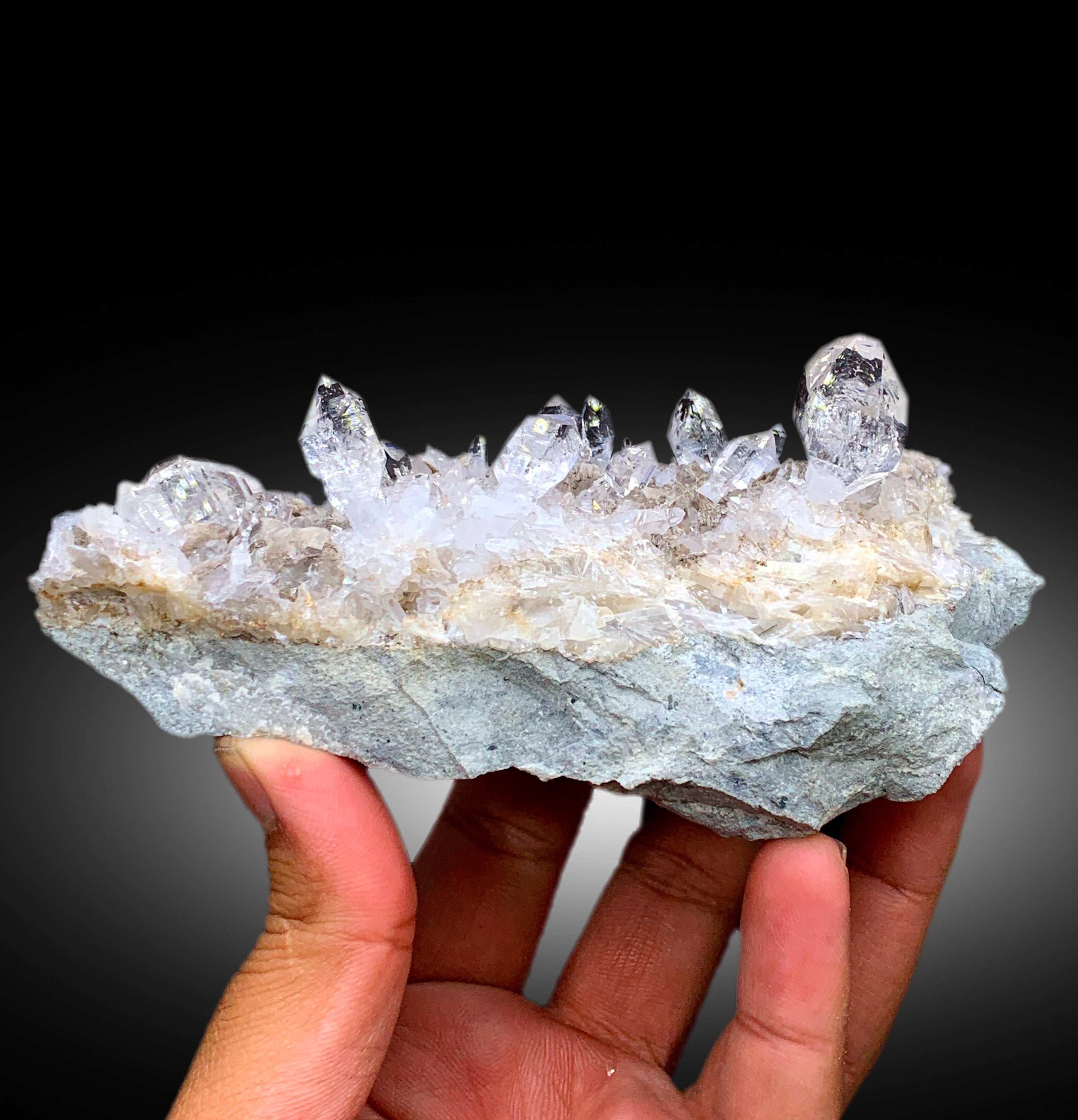 Sceptre Diamond Quartz Crystals on Matrix, Sceptre Quartz, Rare Quartz, Quartz Specimen from Baluchistan Pakistan - 307 gram