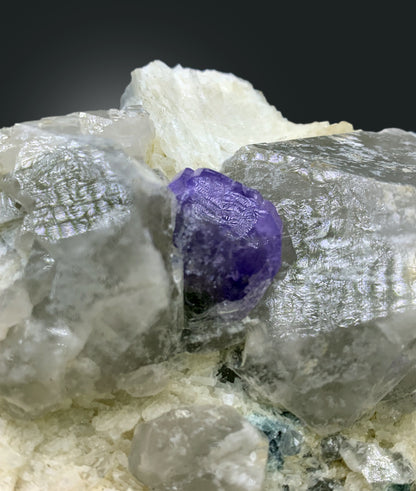 Natural Purple Color Apatite Crystals with Quartz and Albite, Apatite Specimen, Raw Mineral, Apatite from Afghanistan - 773 gram