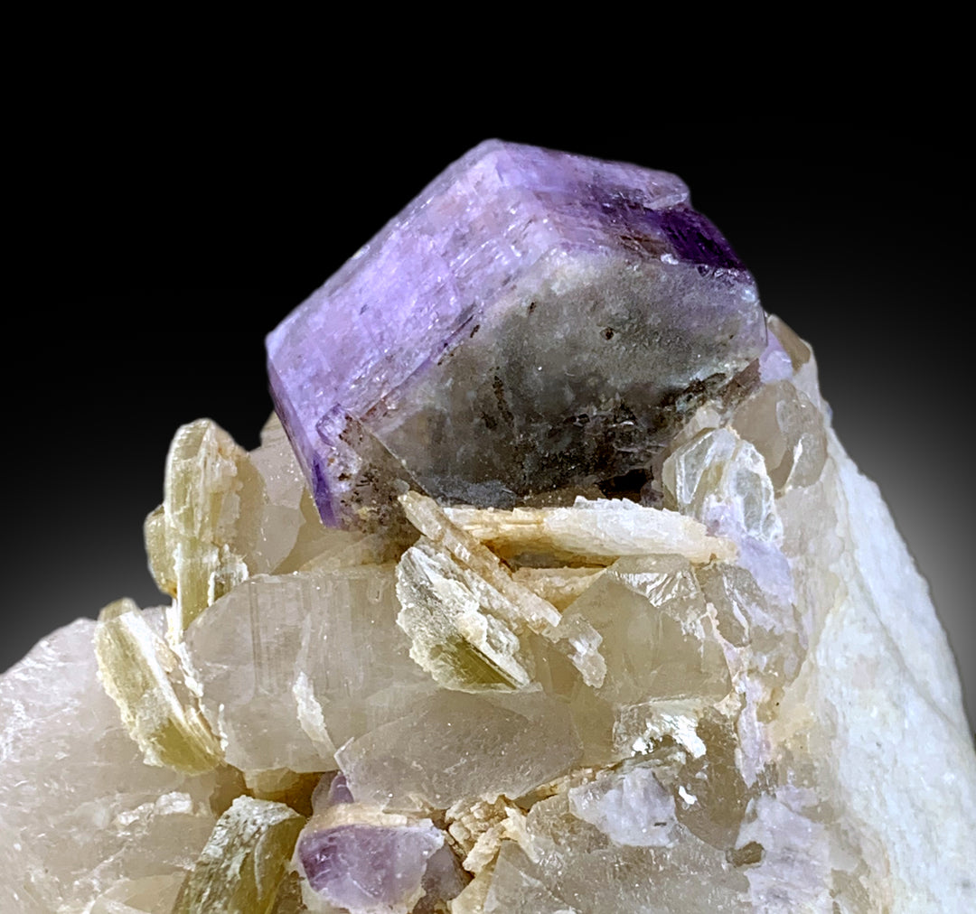 Natural Purple Color Apatite with Quartz and Mica, Apatite Specimen, Apatite Crystal, Raw Mineral, Crystal Specimen - 275 gram