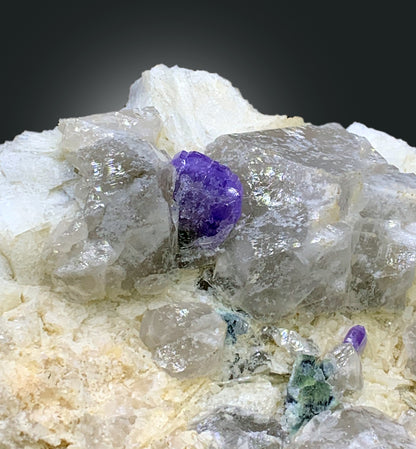Natural Purple Color Apatite Crystals with Quartz and Albite, Apatite Specimen, Raw Mineral, Apatite from Afghanistan - 773 gram