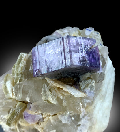 Natural Purple Color Apatite with Quartz and Mica, Apatite Specimen, Apatite Crystal, Raw Mineral, Crystal Specimen - 275 gram