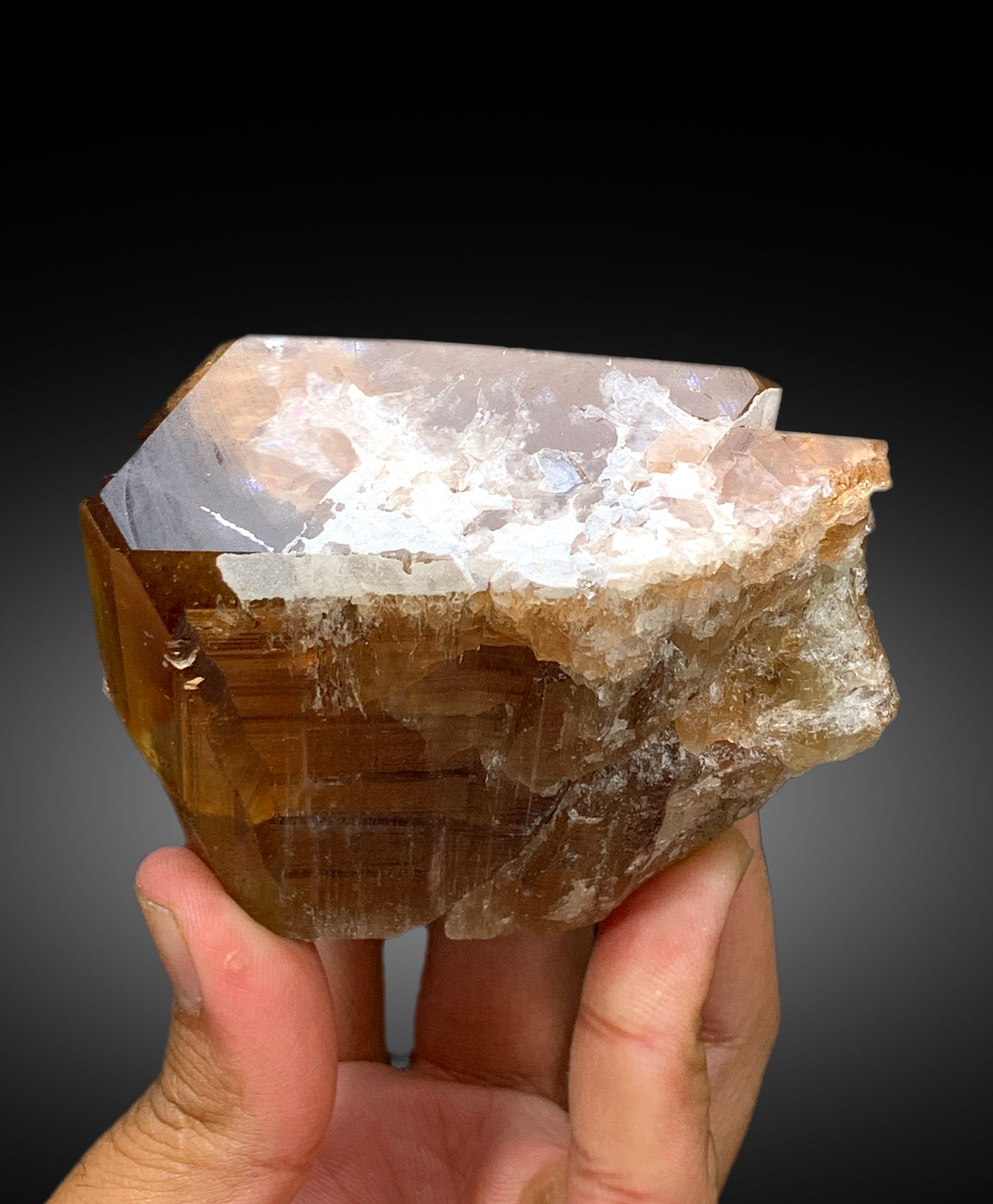 Natural Terminated Sherry Color Topaz Crystal, Topaz Specimen, Raw Mineral, Topaz from Skardu Pakistan - 600 gram