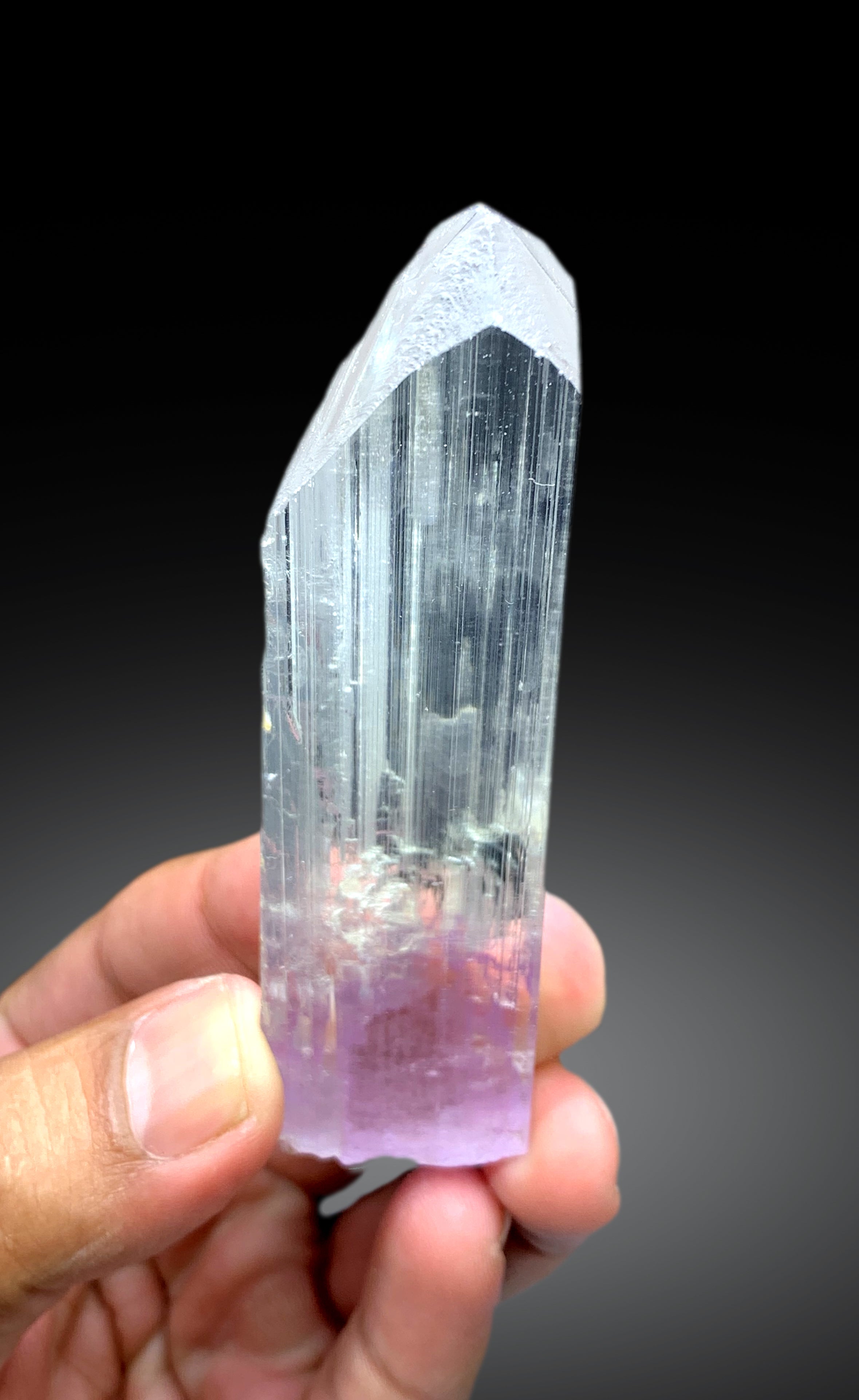 Bicolor Kunzite crystal from Afghanistan, 70 gram