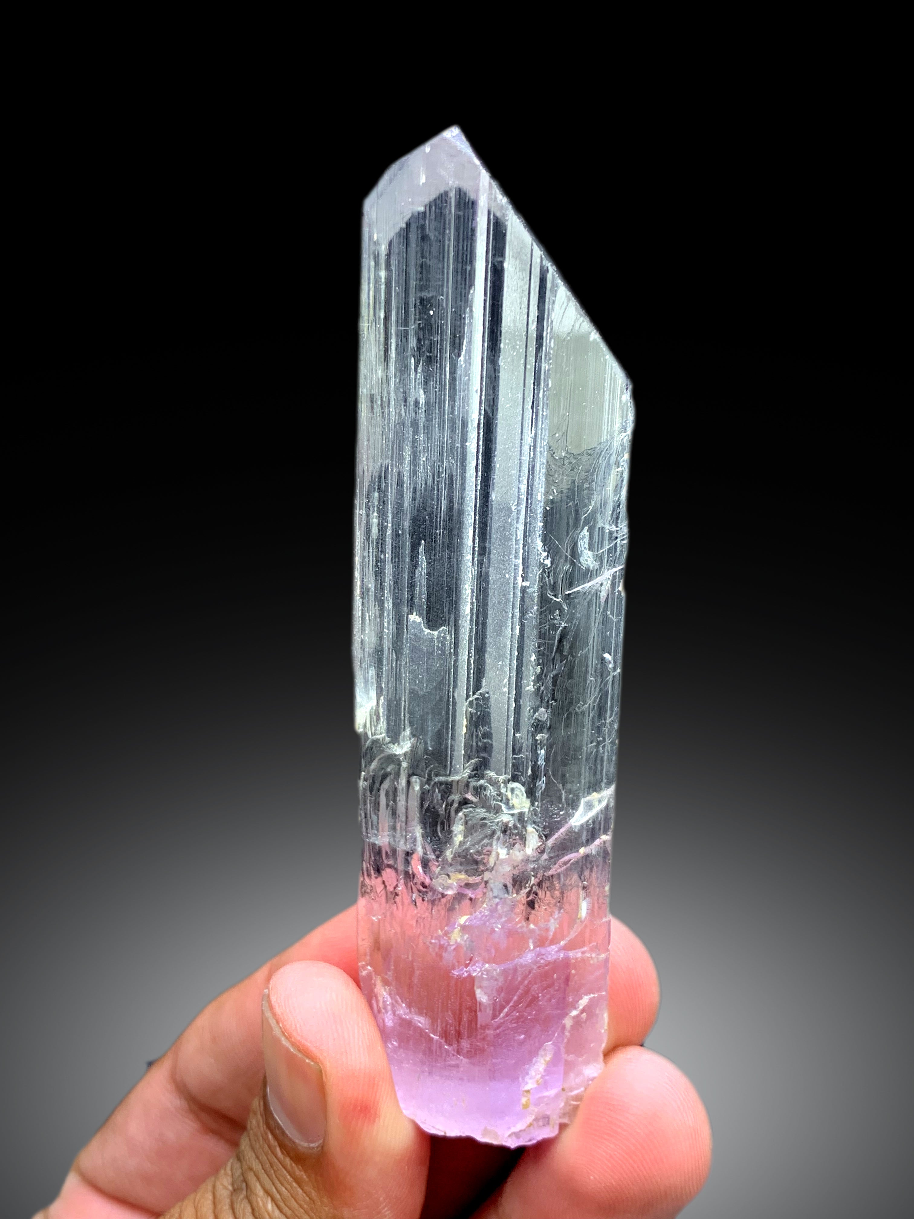 Bicolor Kunzite crystal from Afghanistan, 70 gram