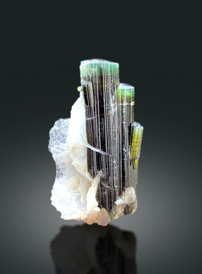 Natural Green Cap Tourmaline with Cleavelandite Albite, Tourmaline Crystal, Tourmaline from Astak Nala Mine Skardu Pakistan - 15 gram