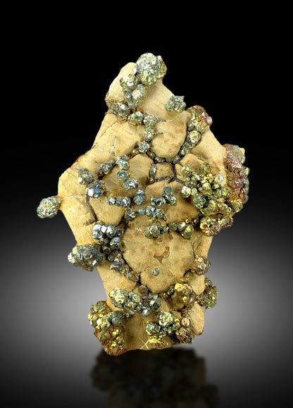 Natural Rainbow Color Pyrite on Limonite, Pyrite Specimen, Raw Mineral, Pyrite Cluster, Mineral Specimen - 603 gram