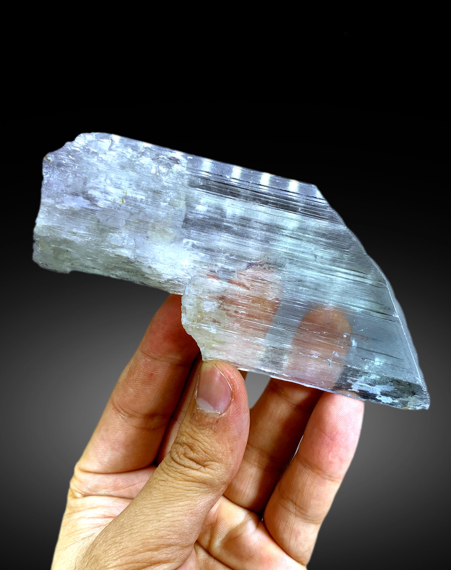 Purple Blue Transparent Kunzite Crystal from Afghanistan - 157 gram